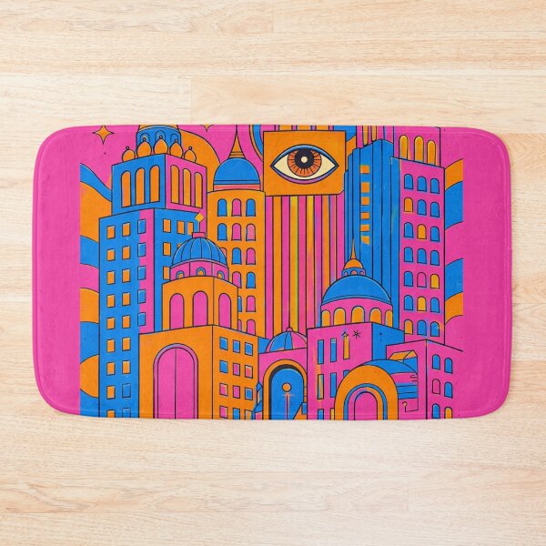 Item preview, Psychedelic Cityscape – Retro Trippy Colorful Urban Skyline designed and sold by DrizzyV.