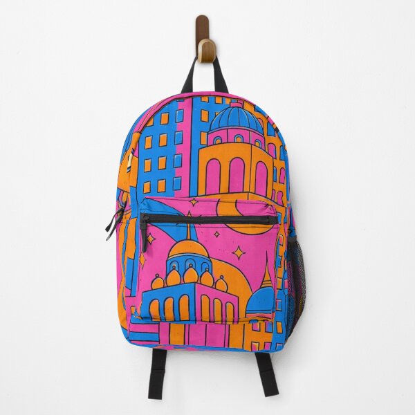 Artikelvorschau, Psychedelische Stadtlandschaft – Retro-Trippy-Farbenfrohe urbane Skyline entworfen und verkauft von DrizzyV.