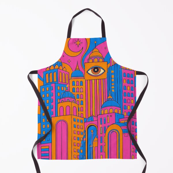 Item preview, Psychedelic Cityscape – Retro Trippy Colorful Urban Skyline designed and sold by DrizzyV.