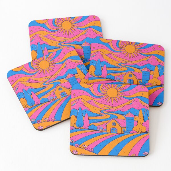 Item preview, Psychedelic Farm Landscape – Trippy Retro Countryside Art designed and sold by DrizzyV.