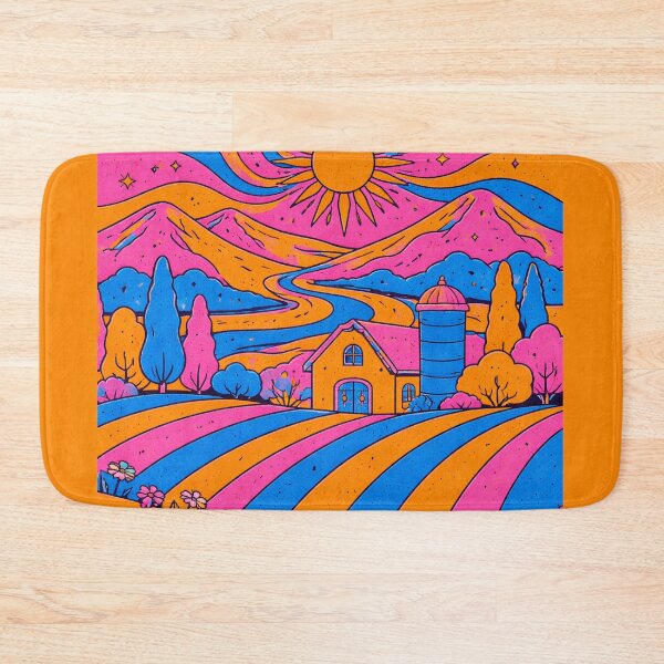 Item preview, Psychedelic Farm Landscape – Trippy Retro Countryside Art designed and sold by DrizzyV.