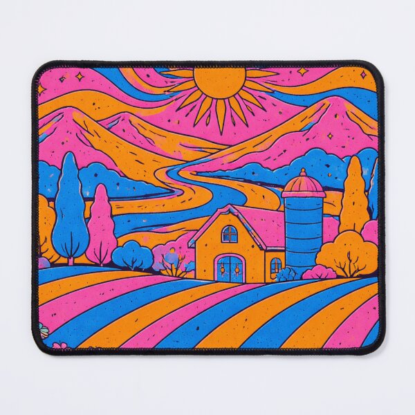 Item preview, Psychedelic Farm Landscape – Trippy Retro Countryside Art designed and sold by DrizzyV.