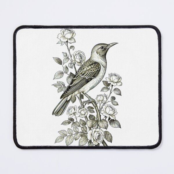 Item preview, Nightingale and Rose Regency Era Engraving Cottagecore Print designed and sold by LanaGustavsson.