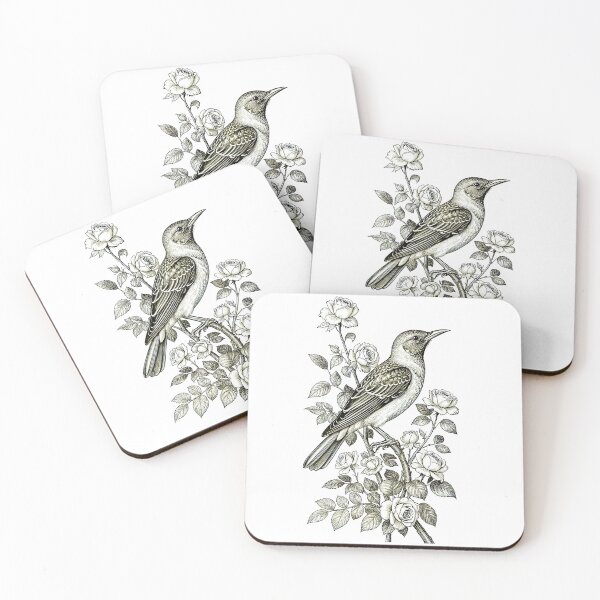 Item preview, Nightingale and Rose Regency Era Engraving Cottagecore Print designed and sold by LanaGustavsson.
