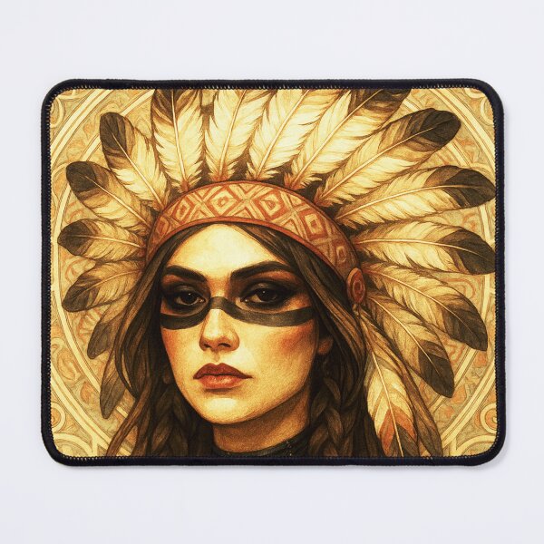 Item preview, Indigenous-Inspired Boho Chic Art Nouveau Portrait designed and sold by thelivingrp.