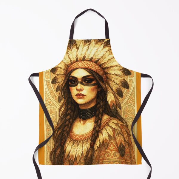 Item preview, Retrato Art Nouveau de estilo boho chic inspirado en la cultura indígena designed and sold by thelivingrp.