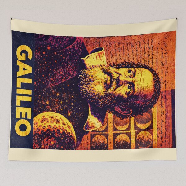 Item preview, Galileo: Pop Art Portrait - Physics Astronomy Poster designed and sold by Mr Mustard Prints.