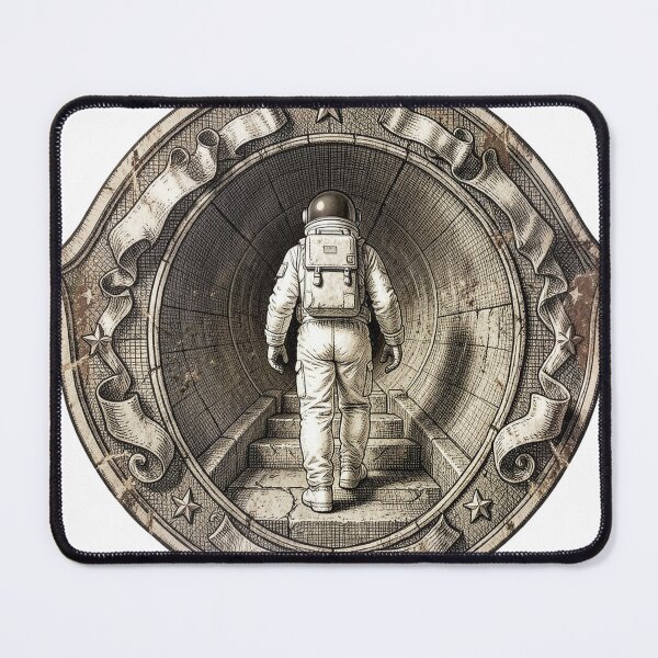 Item preview, Vintage Badge Astronaut Walking to Tunnel designed and sold by Bloomkept.
