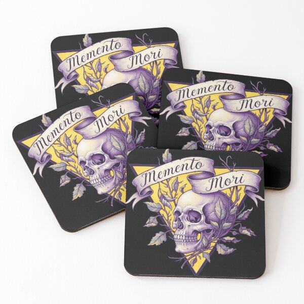 Item preview, Copy of Memento Mori Purple Skull on Triangle with Dead Leaves in Triangle designed and sold by nuel-art.