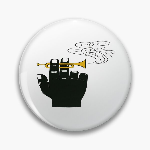 Item preview, Minimal Hand Holding Golden Trumpet – Stylish Music Lover Illustration in Bold Contrast designed and sold by Bright Nest Studio.