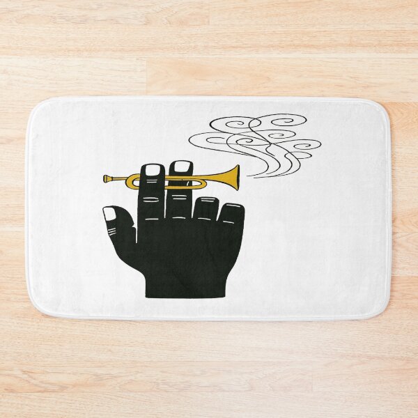 Item preview, Minimal Hand Holding Golden Trumpet – Stylish Music Lover Illustration in Bold Contrast designed and sold by Bright Nest Studio.