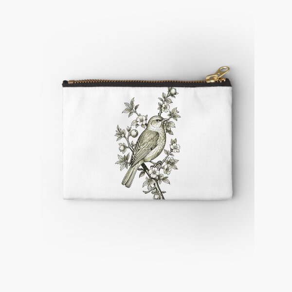 Item preview, Regency Era Cottagecore Songbird on Apple Blossom Branch Vintage Engraving designed and sold by LanaGustavsson.