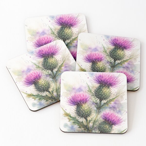 Item preview, Purple Thistle Watercolor Illustration – Wildflower Botanical Art Rustic Floral Print designed and sold by Darlin8888.