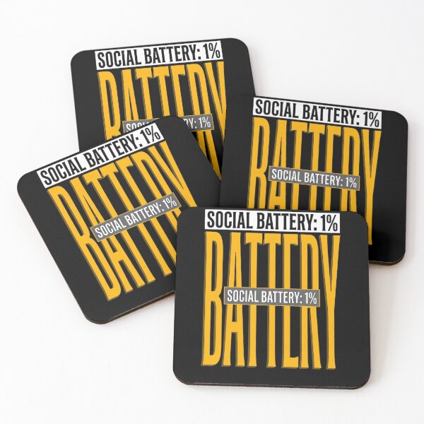 Item preview, Social Battery 1% Minimalist Graphic Typography designed and sold by Artful Expression .