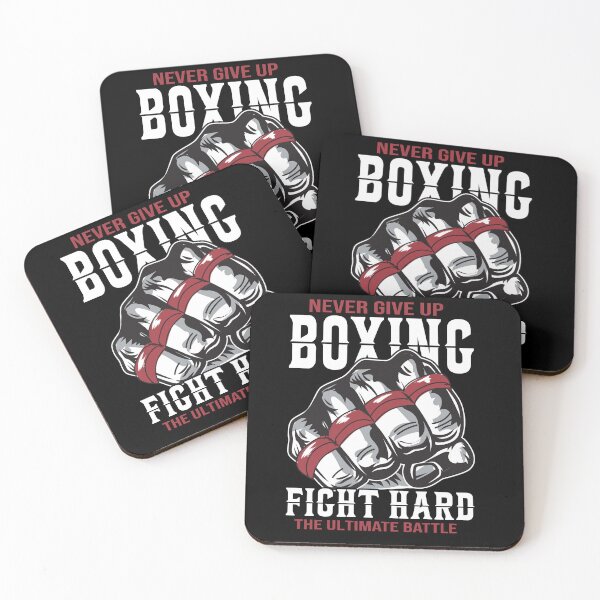 Item preview, Never Give Up Boxing - Fight Hard Motivational Boxing Gloves Design designed and sold by FightModeStudio.