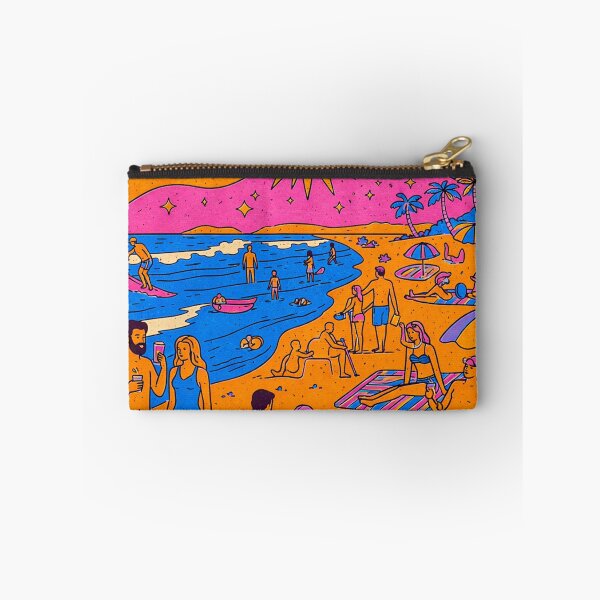 Item preview, Busy Psychedelic Beach Scene – Retro Summer Crowd Illustration designed and sold by DrizzyV.
