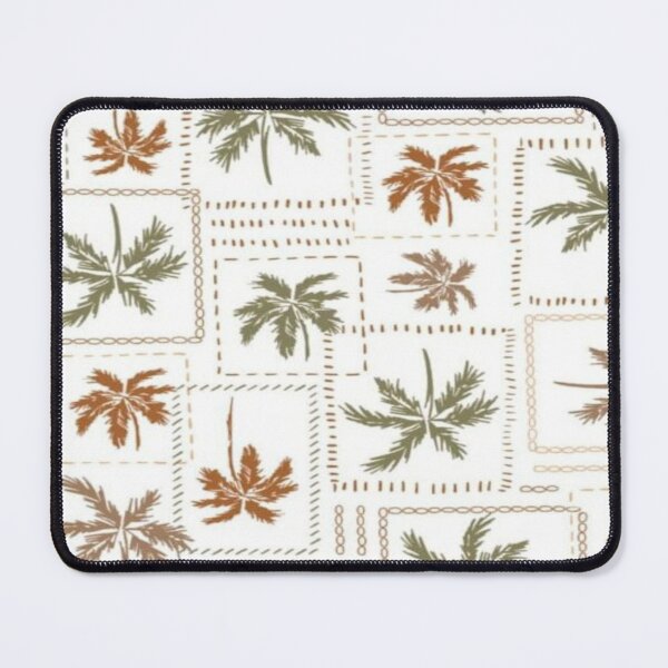 Item preview, Tropical leaf brown grid pattern designed and sold by NivyasArtistry.