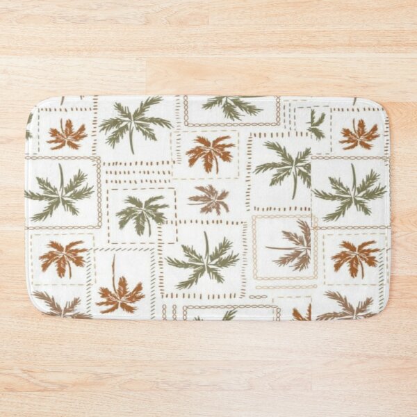 Item preview, Tropical leaf brown grid pattern designed and sold by NivyasArtistry.
