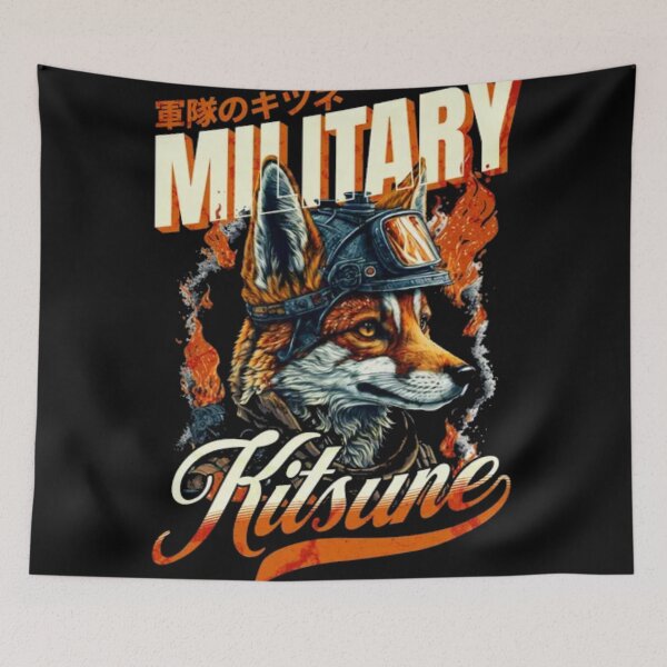 Item preview, Military Kitsune - Tactical Fox Japanese Streetwear designed and sold by GenZFashion000.