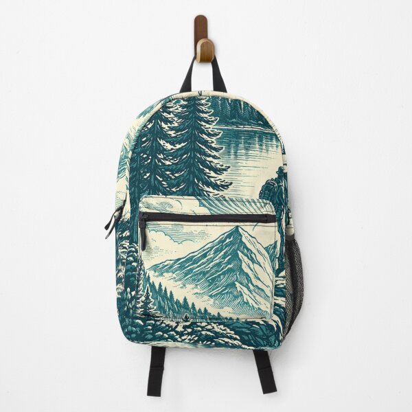 Item preview, Two Tone Mountain Explorer Landscape – Vintage Hiking Adventure Art designed and sold by DrizzyV.