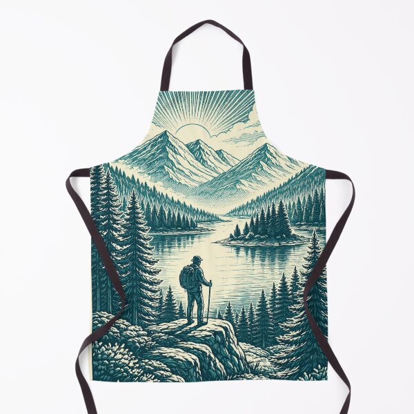 Item preview, Two Tone Mountain Explorer Landscape – Vintage Hiking Adventure Art designed and sold by DrizzyV.