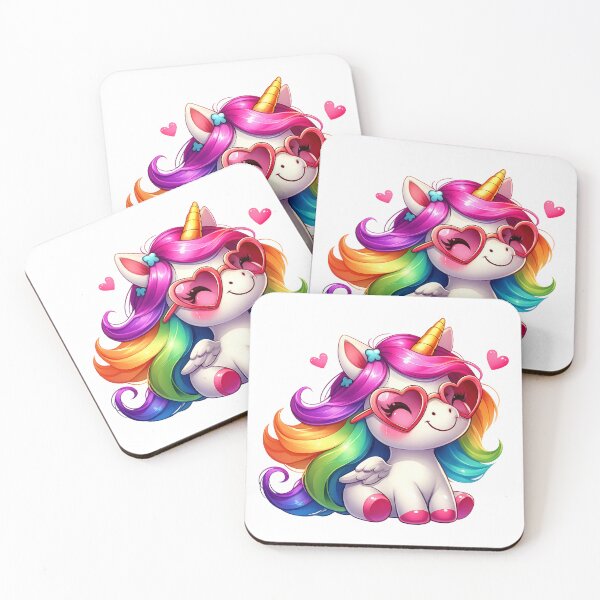 Item preview, Rainbow Unicorn Clipart – Heart Sunglasses & Wings designed and sold by unique0703.