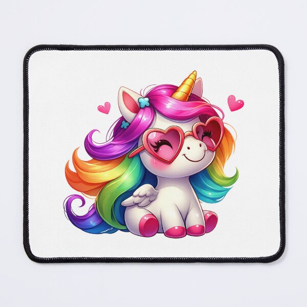 Item preview, Rainbow Unicorn Clipart – Heart Sunglasses & Wings designed and sold by unique0703.
