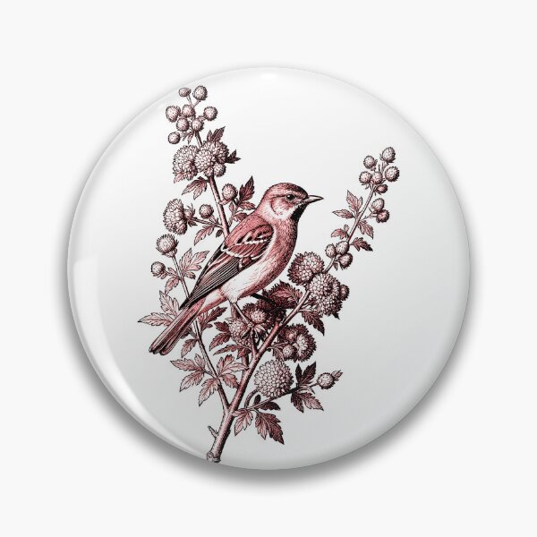 Item preview, Regency Era Sparrow on Thistle Branch Vintage Engraving Cottagecore Print designed and sold by LanaGustavsson.