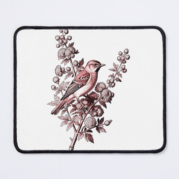 Item preview, Regency Era Sparrow on Thistle Branch Vintage Engraving Cottagecore Print designed and sold by LanaGustavsson.