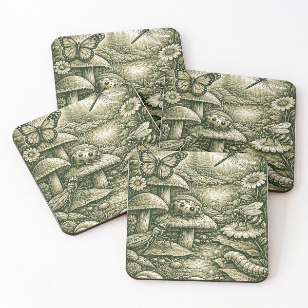 Item preview, Fantasy Insect World – Vintage Nature Two Tone Illustration designed and sold by DrizzyV.