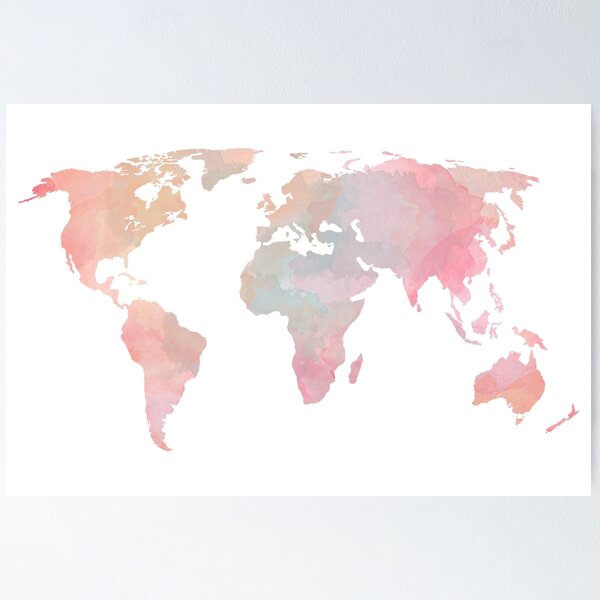 Nuestro viaje comienza: mapa mundial para el mapa con chinchetas de  bricolaje, Tatiana | Póster