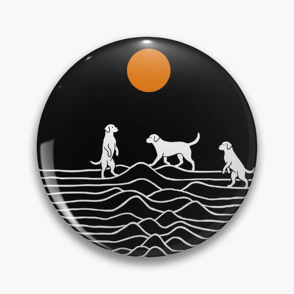 Item preview, Three Dogs Joy Division Minimalist Art Orange Sun Funny Dog designed and sold by Bongocomic.