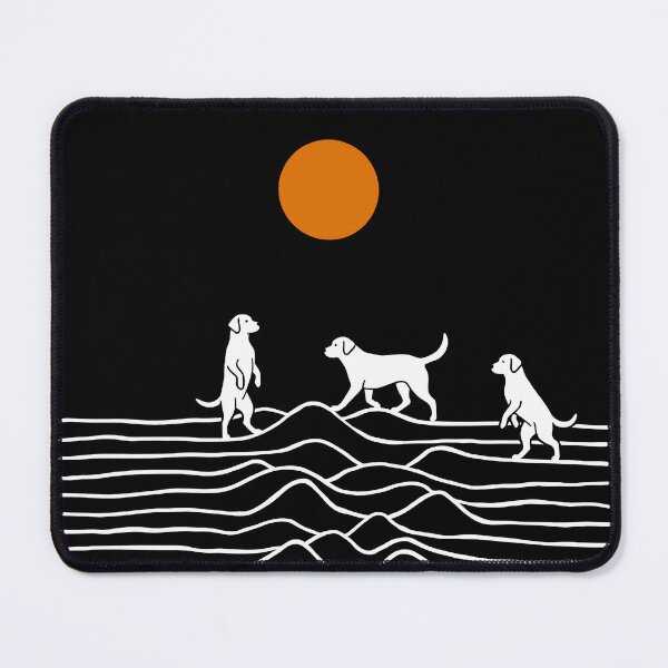 Item preview, Three Dogs Joy Division Minimalist Art Orange Sun Funny Dog designed and sold by Bongocomic.
