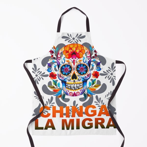 Item preview, Chinga La Migra Sugar Skull Anti-ICE Protest Art designed and sold by thelivingrp.