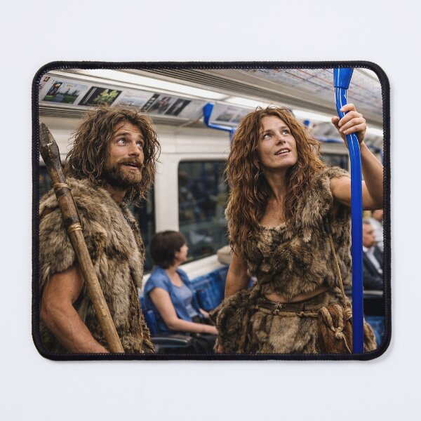 Item preview, Prehistoric Travelers on Modern Subway designed and sold by SkirtOnTheMoon.