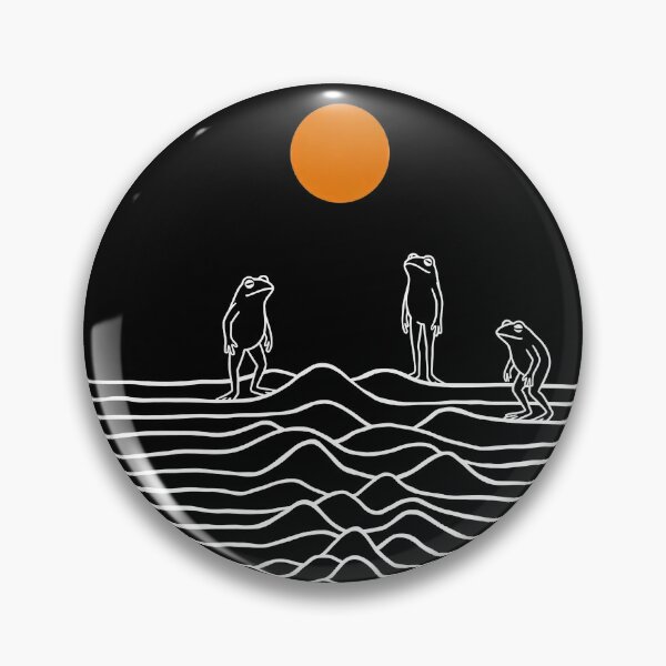 Item preview, Three Frogs Joy Division Minimalist Art Orange Sun Funny Frog designed and sold by Bongocomic.
