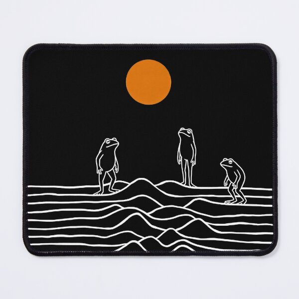 Item preview, Three Frogs Joy Division Minimalist Art Orange Sun Funny Frog designed and sold by Bongocomic.