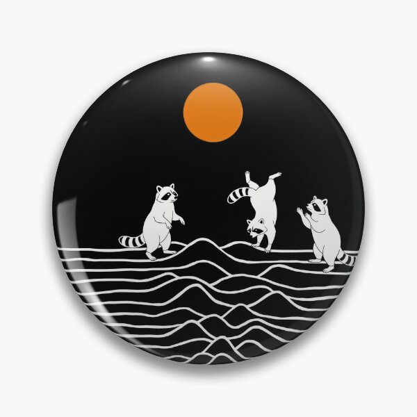 Item preview, Three Raccoons Joy Division Minimalist Art Orange Sun Funny Raccoons designed and sold by Bongocomic.