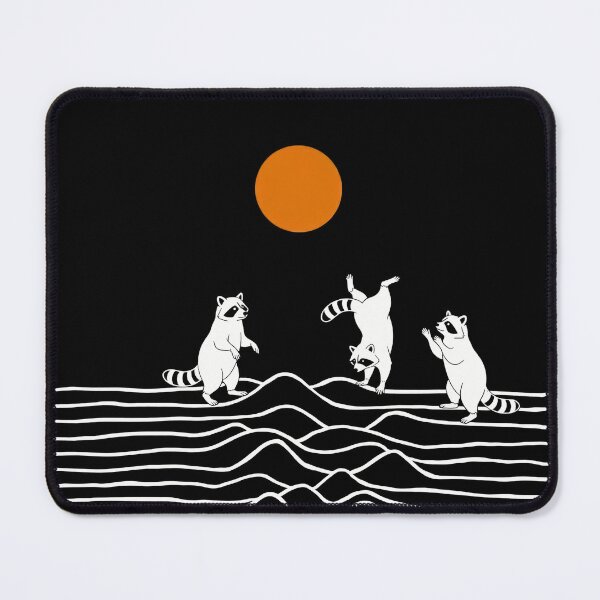 Item preview, Three Raccoons Joy Division Minimalist Art Orange Sun Funny Raccoons designed and sold by Bongocomic.