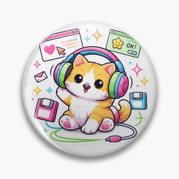 Item preview, Kawaii Gamer Cat - Retro Y2K Internet Aesthetic designed and sold by sunnyrahman.