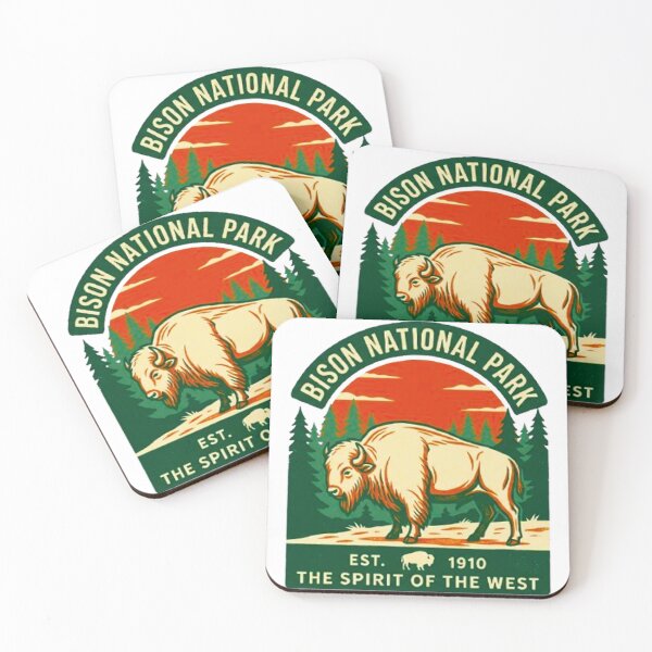Item preview, Vintage Bison National Park Retro Spirit of the West Wildlife designed and sold by MT-Hub | Cute Aesthetic Art, Stickers & Phone Cases.