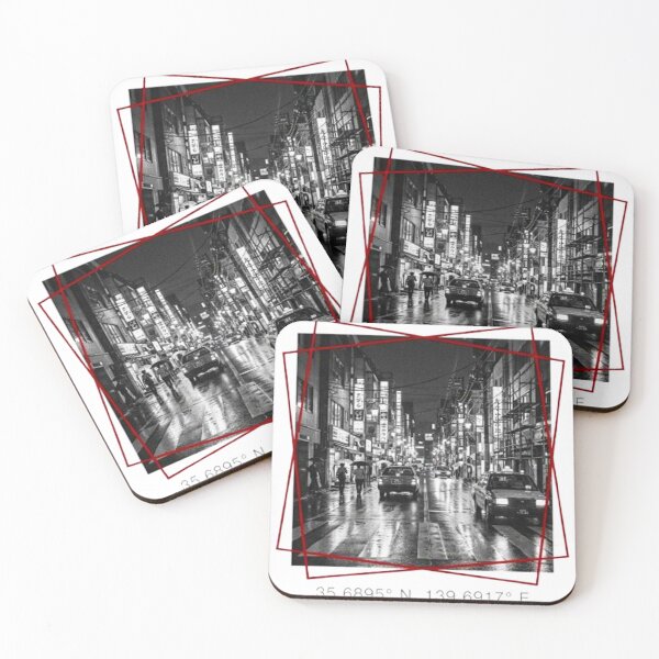 Item preview, Midnight Tokyo Street Photography Minimalist Urban Coordinates designed and sold by MT-Hub | Cute Aesthetic Art, Stickers & Phone Cases.
