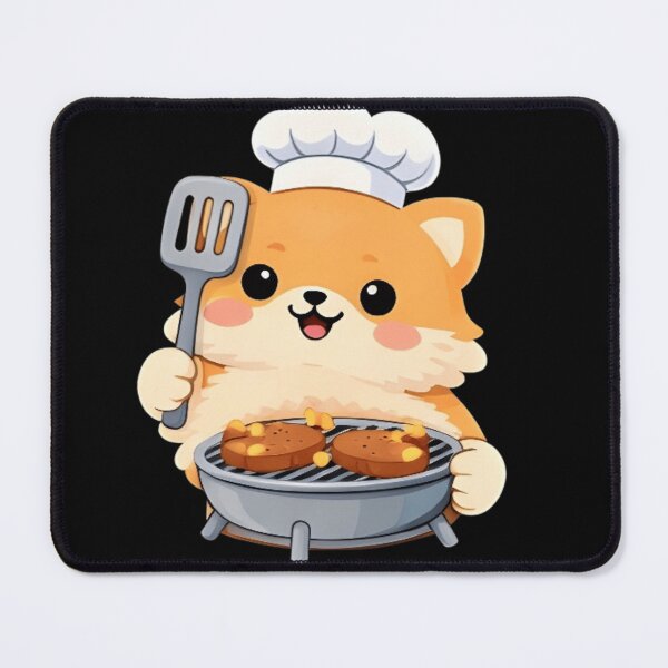 Item preview, Kawaii Shiba Inu BBQ Chef Grilling Steaks - Cute Chibi Dog Baker designed and sold by Trendora90.
