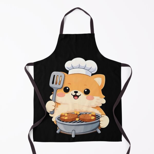 Item preview, Kawaii Shiba Inu BBQ Chef Grilling Steaks - Cute Chibi Dog Baker designed and sold by Trendora90.