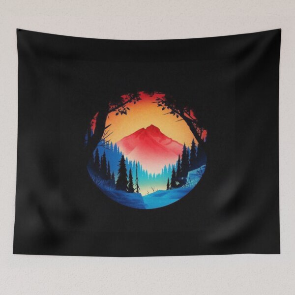 Item preview, Forest glow colorful Mountain scenery designed and sold by NivyasArtistry.