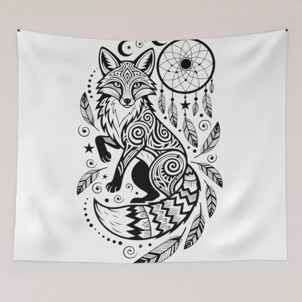 Item preview, Zen Forest Fox Tribal Moon & Stars designed and sold by Ossvio.