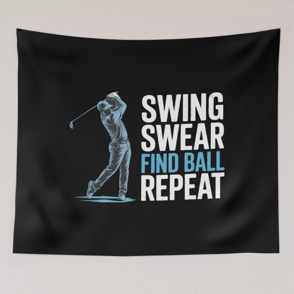 Item preview, Swing, Swear, Find - Golf cart golfer - Mens golfing designed and sold by EllenJast.