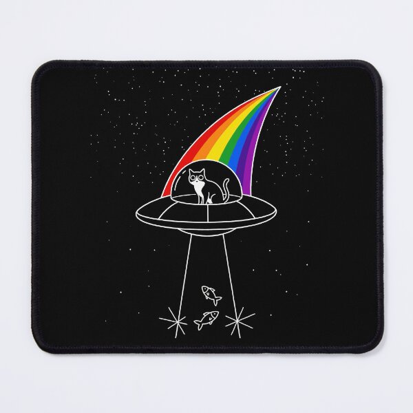 Item preview, Galactic Cat UFO Rainbow Abduction Funny Kitty Space Design designed and sold by Bongocomic.