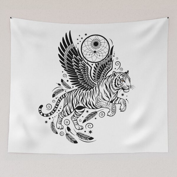 Item preview, Celestial Winged Tiger Mystical Guardian designed and sold by Ossvio.