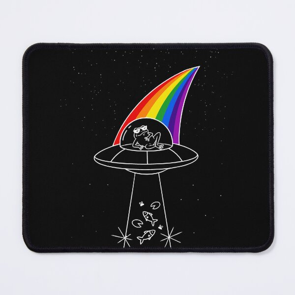 Item preview, Chill Frog UFO Rainbow Abduction Space Art - Cool Alien Spaceship designed and sold by Bongocomic.